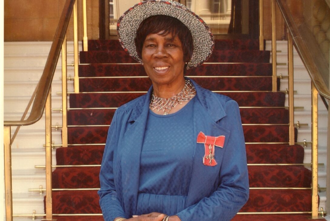 Helen France, receiving her MBE in 2005 for services to the Arts and the Community of Yorkshire.