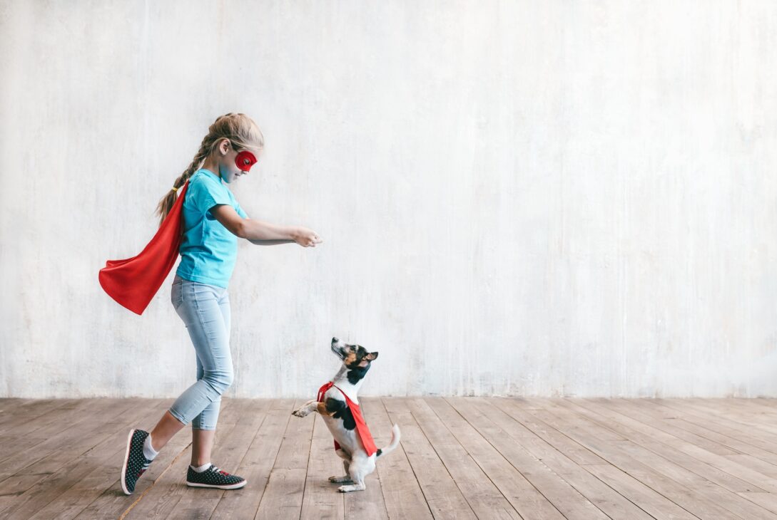 Little hero with a dog