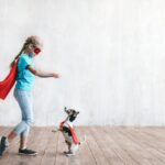 Little hero with a dog